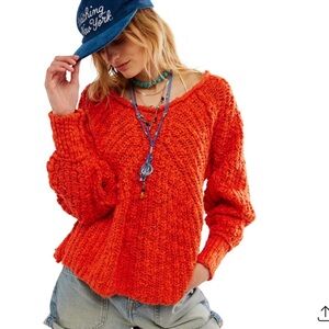 NWT Free People In A Swirl Pullover Sz L